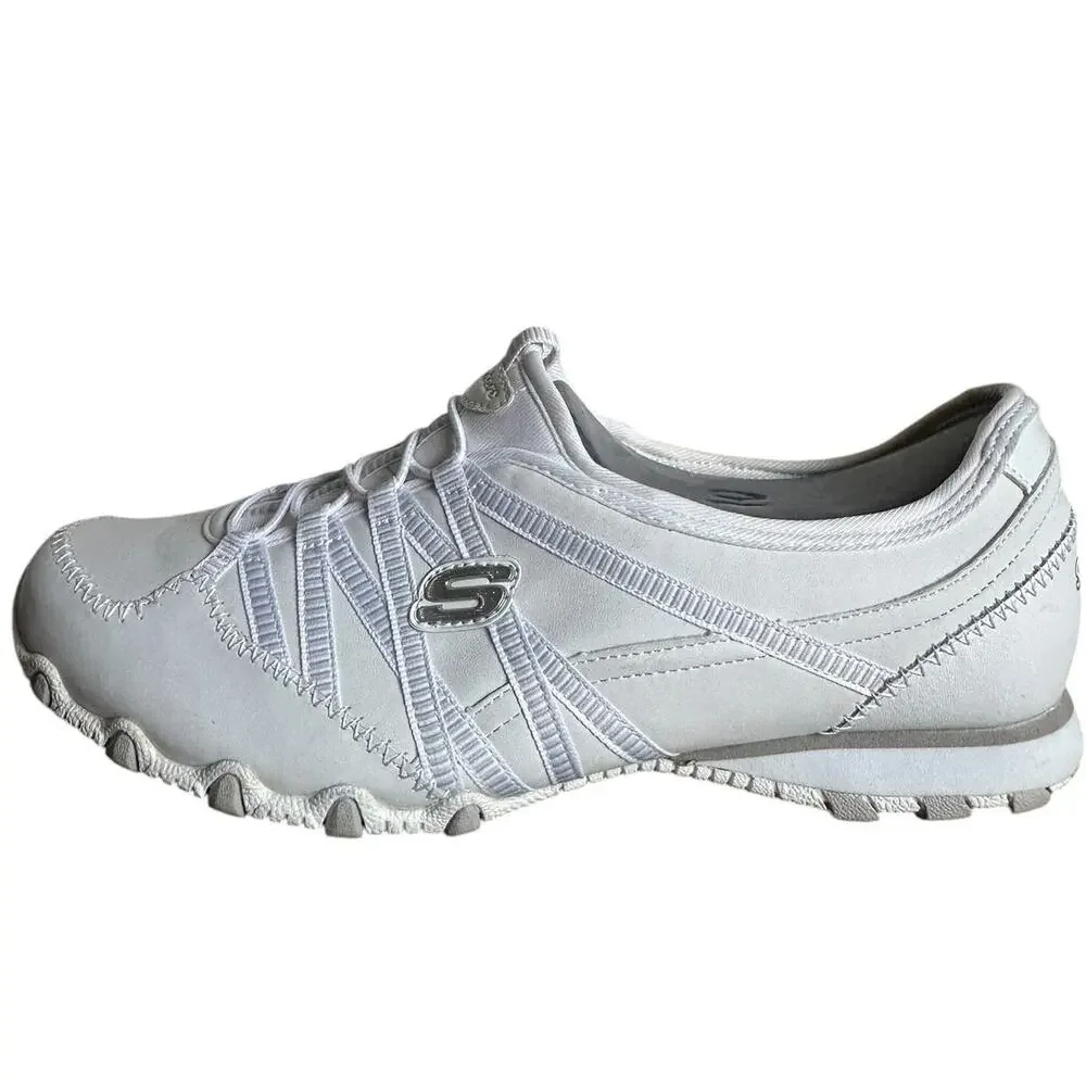 Skechers Bikers Dream Come True Women's 10 White Slip-On Sneaker SN 21140